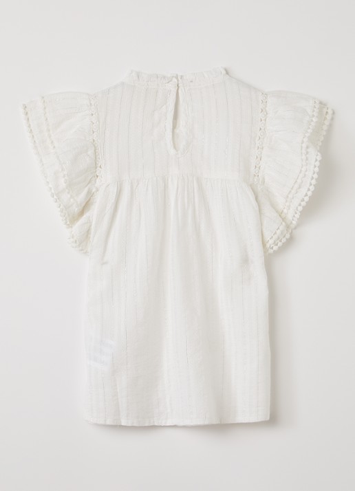 AI&KO Ylenia jurk met lurex - voorkant 2 gebroken wit