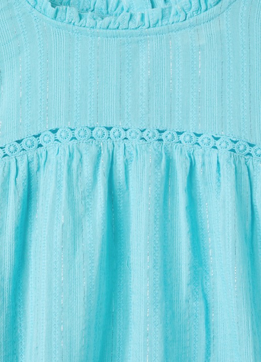 AI&KO Ylenia jurk met lurex - detail 3 turquoise