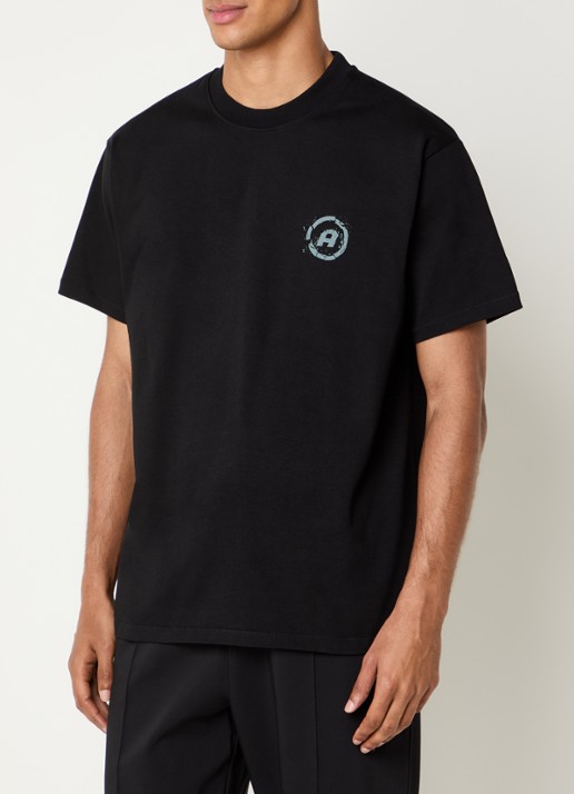 Aiche Broken Pieces T-shirt met logo- en backprint - achterkant 4 zwart