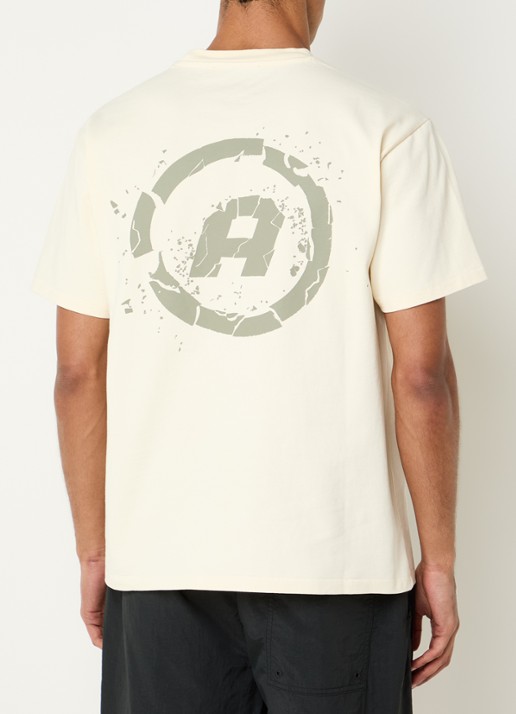 Aiche Broken Pieces T-shirt met logo- en backprint - detail 3 gebroken wit