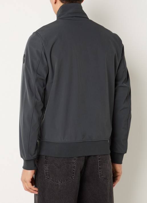 Airforce Aero softshell jack met ritszakken - achterkant antraciet