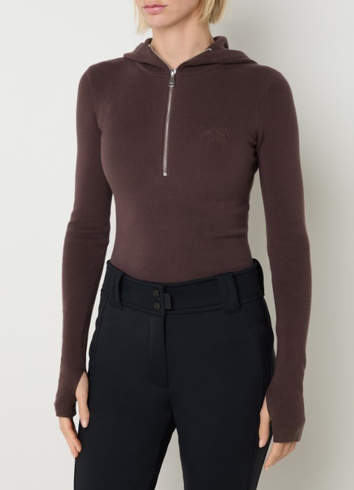 Airforce Balaclava trui met halve rits en capuchon