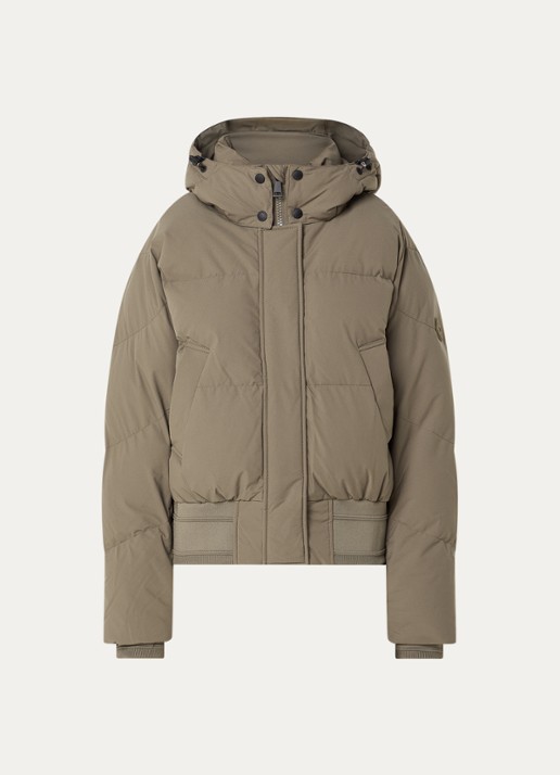 Airforce Bex gewatteerd bomberjack met afneembare capuchon en waterafstotende coating - voorkant khaki