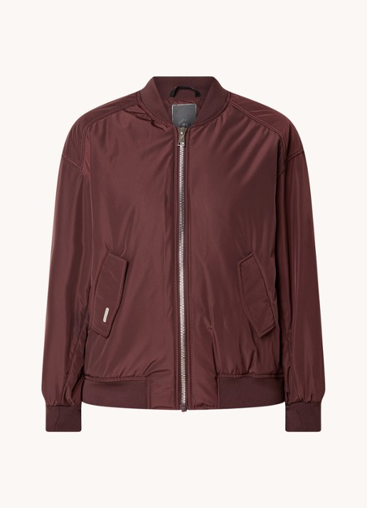 Airforce Bobby bomberjack met logo - voorkant aubergine