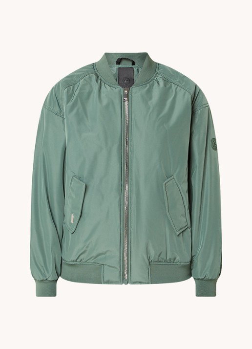 Airforce Bobby bomberjack met logo - voorkant 2 legergroen