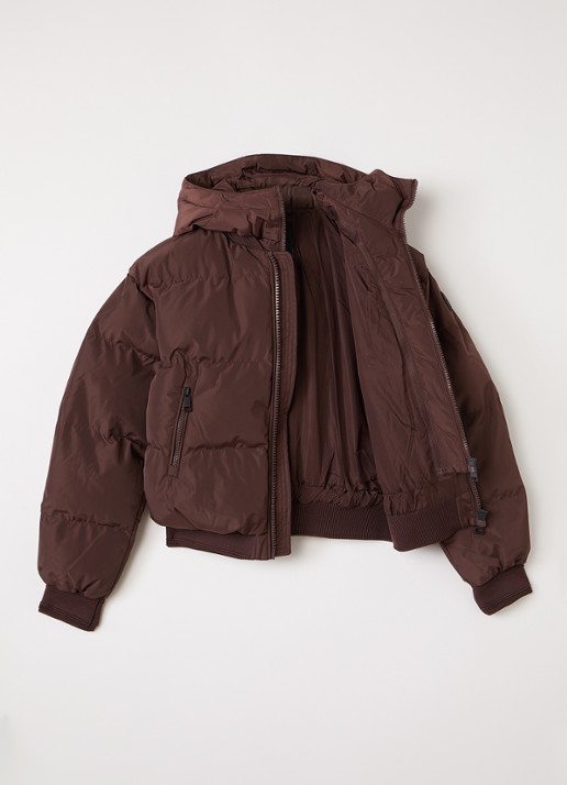 Airforce Bree puffer jack met logo met afneembare capuchon - voorkant 3 bordeauxrood