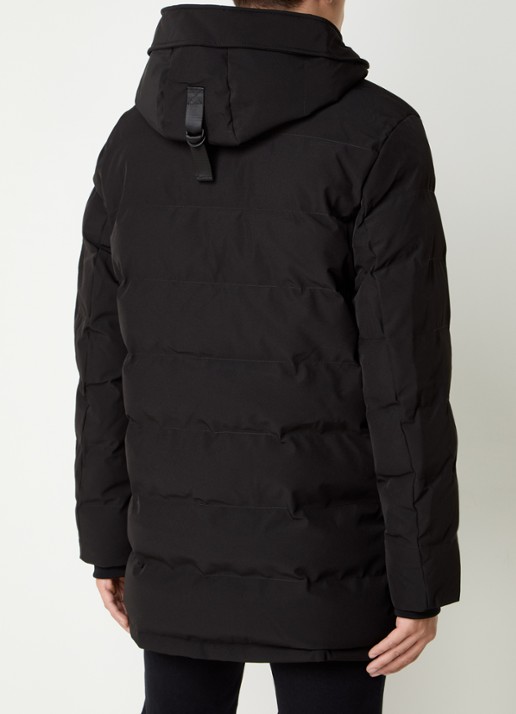 Airforce Chuck gewatteerde parka met capuchon en ritszakken - achterkant 4 zwart
