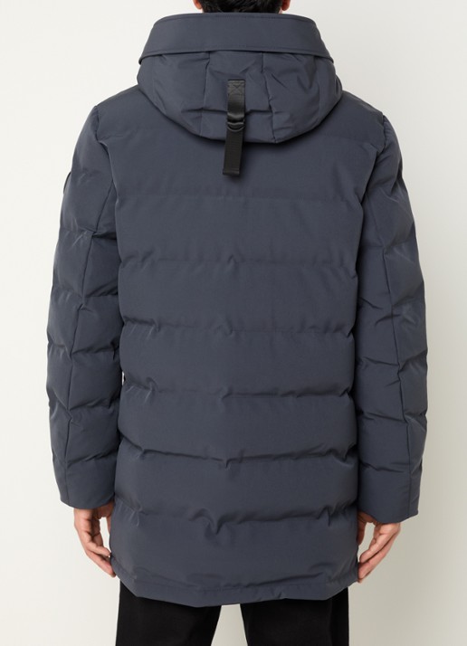 Airforce Chuck gewatteerde parka met capuchon en ritszakken - achterkant 4 donkergrijs