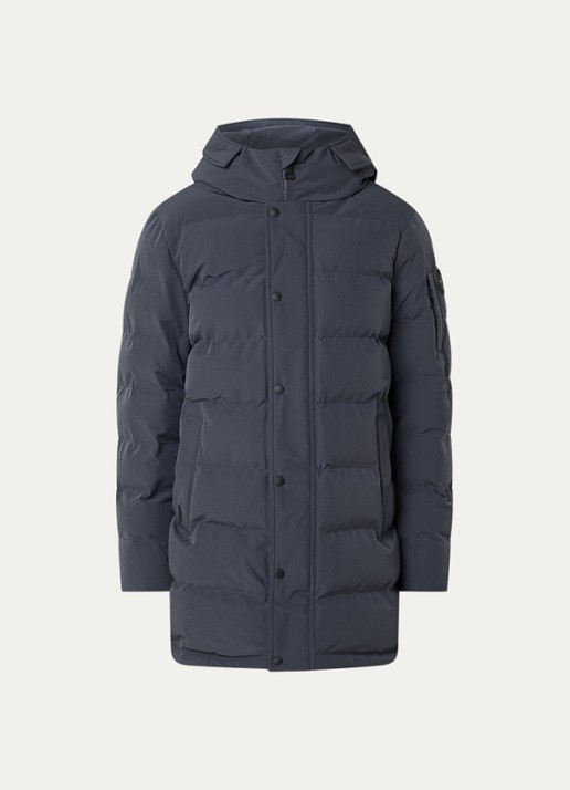 Airforce Chuck gewatteerde parka met capuchon en ritszakken - voorkant donkergrijs