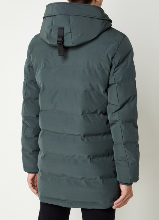Airforce Chuck gewatteerde parka met capuchon en ritszakken - achterkant 4 olijfgroen