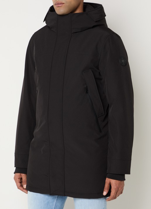Airforce Dax gewatteerde parka met steekzakken - detail zwart