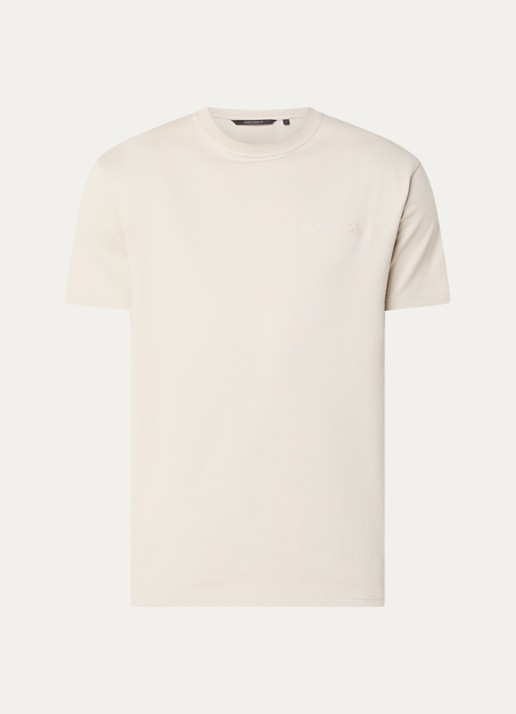 Airforce Dipilopia T-shirt met logoborduring - voorkant beige