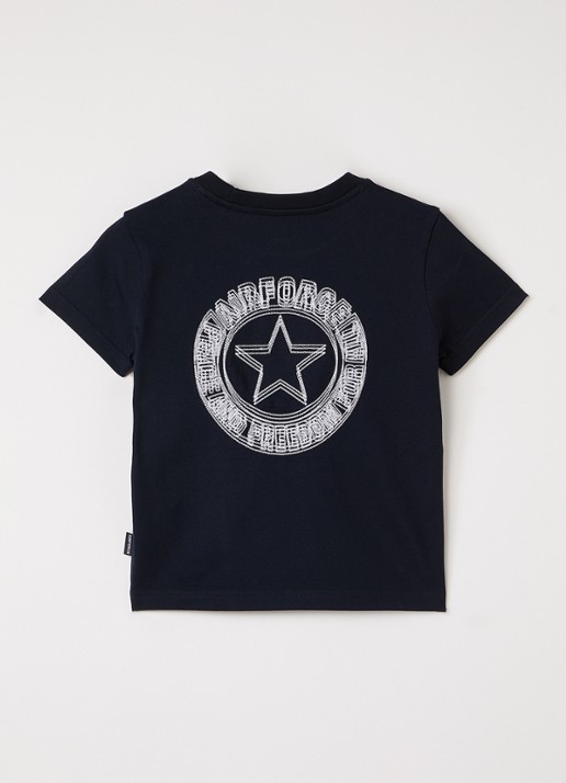 Airforce Diplopia T-shirt met logo- en backprint - voorkant 2 zwart