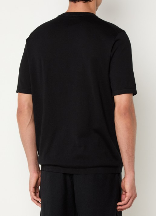 Airforce Fijngebreid T-shirt  - achterkant zwart