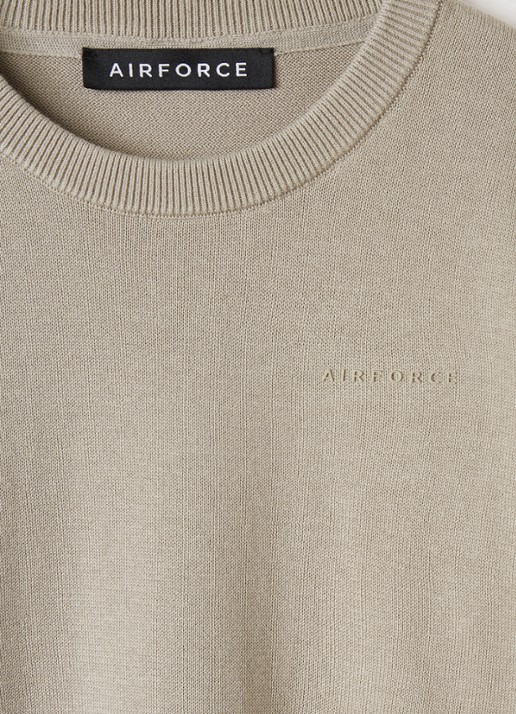 Airforce Fijngebreide pullover met logo - detail khaki