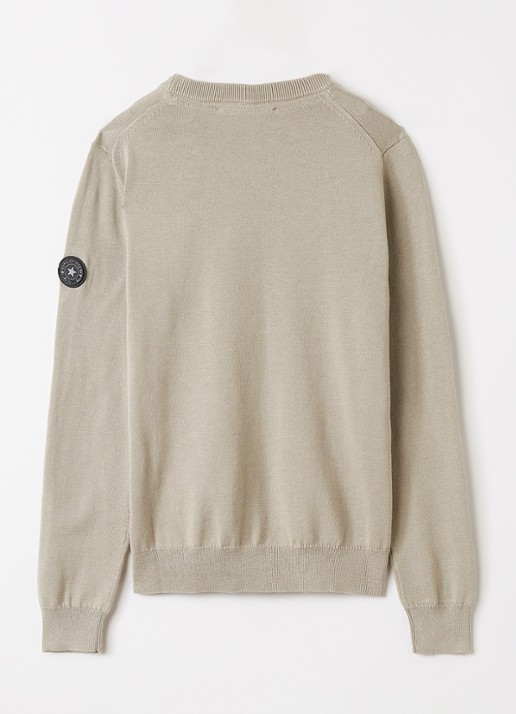 Airforce Fijngebreide pullover met logo - voorkant 3 khaki