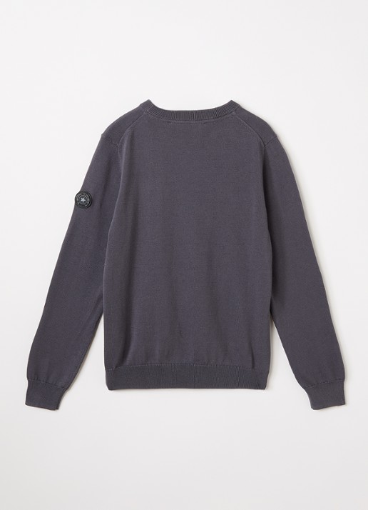 Airforce Fijngebreide pullover met logo - voorkant 3 antraciet