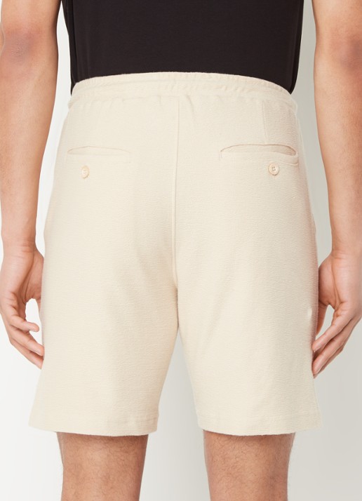 Airforce Fijngebreide straight fit korte broek van  katoen - achterkant 6 creme