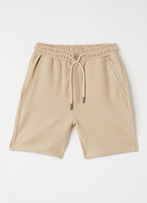 Airforce Fijngebreide straight fit korte joggingbroek van  katoen