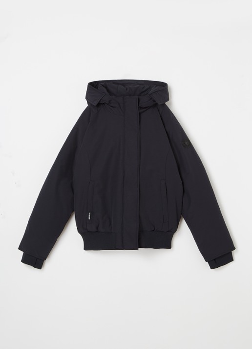 Airforce Gewatteerd bomberjack met capuchon - voorkant donkerblauw