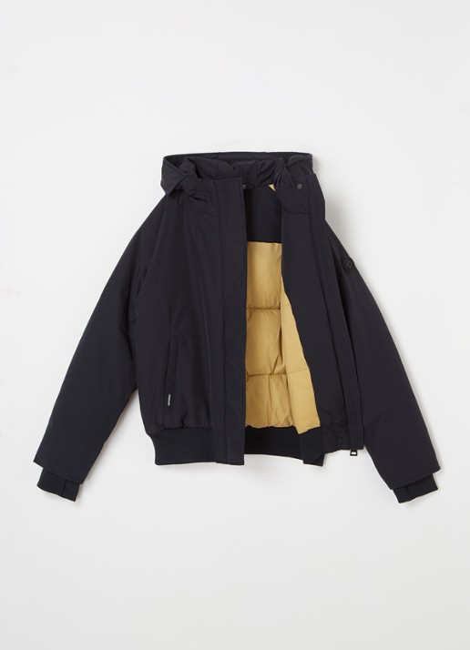 Airforce Gewatteerd bomberjack met capuchon - voorkant 2 donkerblauw