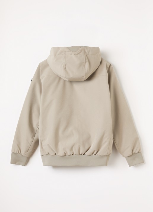 Airforce Gewatteerd bomberjack van softshell met capuchon - achterkant beige
