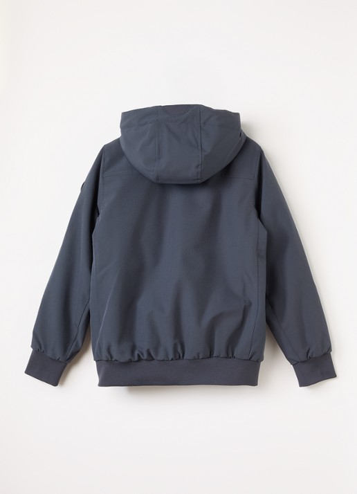 Airforce Gewatteerd bomberjack van softshell met capuchon - achterkant indigo