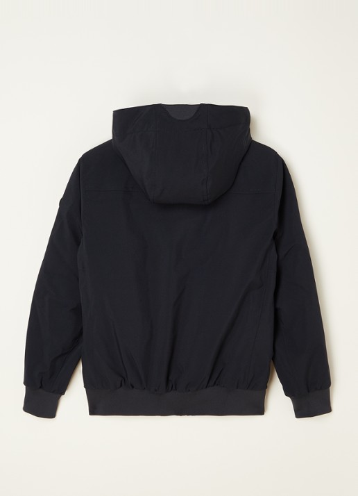 Airforce Gewatteerd bomberjack van softshell met capuchon - achterkant donkerblauw