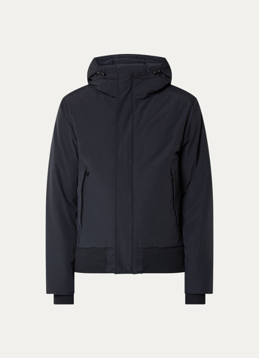 Airforce Gewatteerd jack met capuchon en ritszakken - voorkant donkerblauw