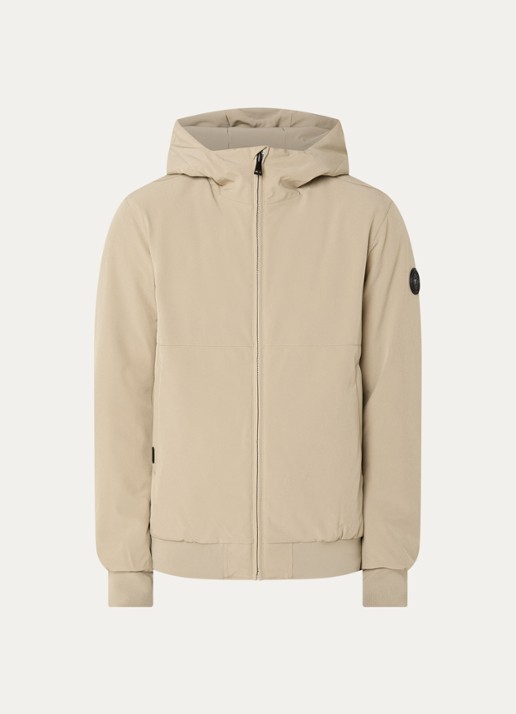 Airforce Gewatteerd jack met capuchon en ritszakken - voorkant 3 beige