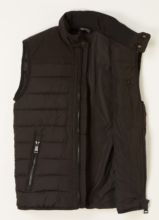 Airforce Gewatteerde bodywarmer met steekzakken - voorkant 2 zwart
