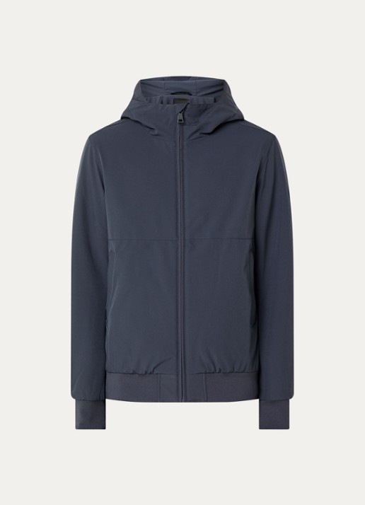 Airforce Gewatteerde bomberjack met capuchon  - voorkant donkerblauw