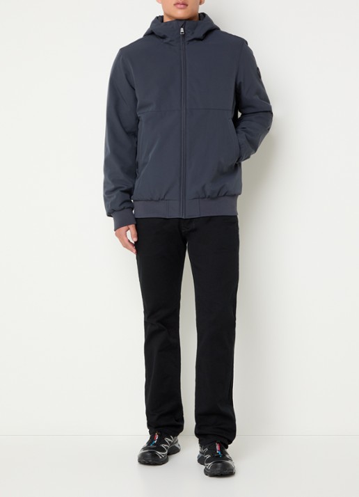 Airforce Gewatteerde bomberjack met capuchon  - voorkant 2 donkerblauw