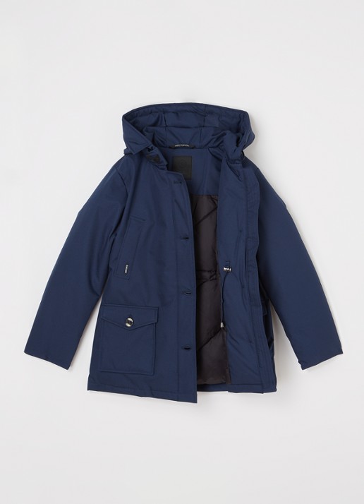 Airforce Gewatteerde jas met capuchon - voorkant 2 blauw