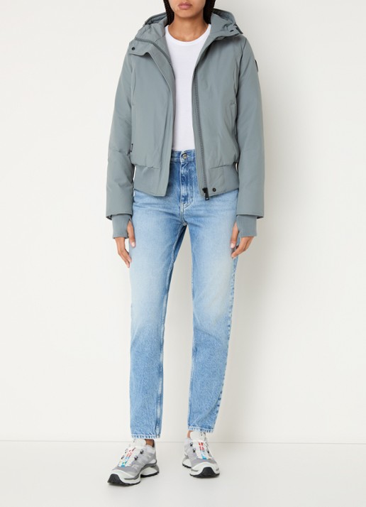 Airforce Gewatteerde jas met ritszakken en capuchon - voorkant 2 blauw