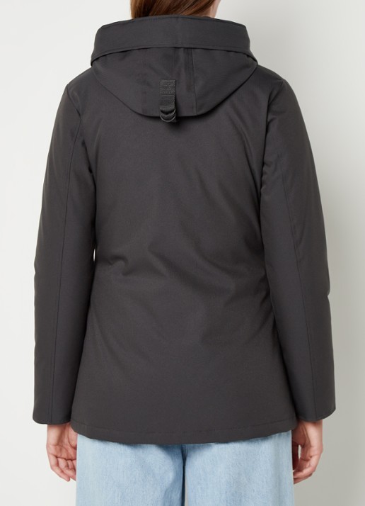 Airforce Gewatteerde parka met capuchon en visgraatdessin - achterkant donkergrijs