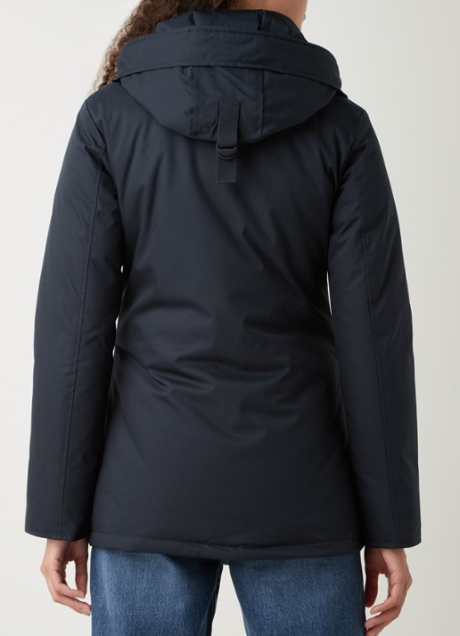 Airforce Gewatteerde parka met capuchon en visgraatdessin - achterkant donkerblauw
