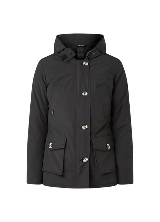 Airforce Gewatteerde parka met capuchon - voorkant 2 zwart