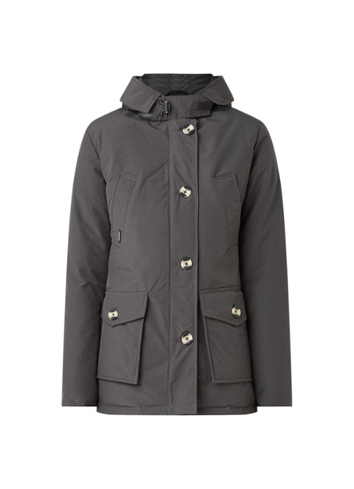Airforce Gewatteerde parka met capuchon - voorkant antraciet