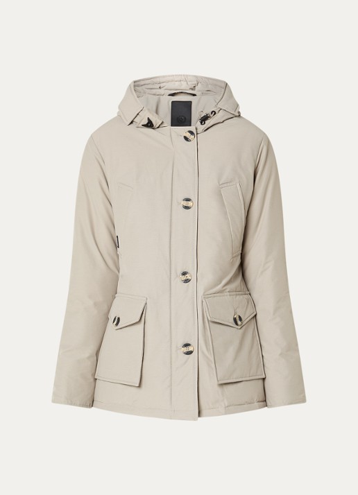 Airforce Gewatteerde parka met capuchon - voorkant 3 donkerbeige