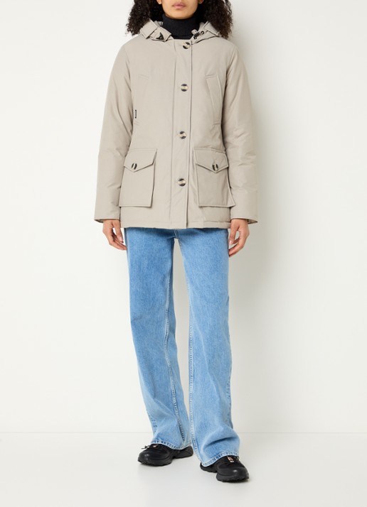 Airforce Gewatteerde parka met capuchon - voorkant 4 donkerbeige