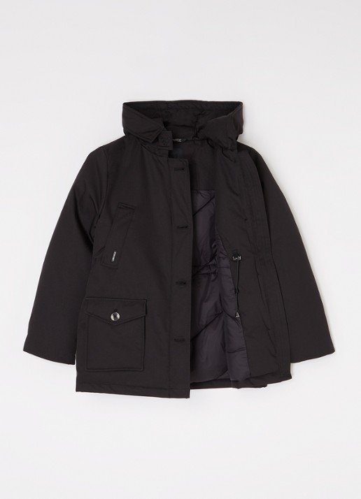 Airforce Gewatteerde parka met capuchon - voorkant 2 zwart