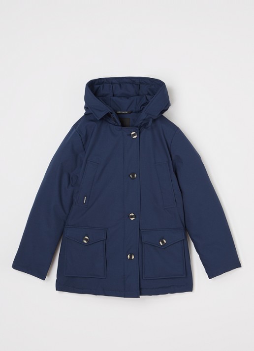Airforce Gewatteerde parka met capuchon - voorkant 2 blauw
