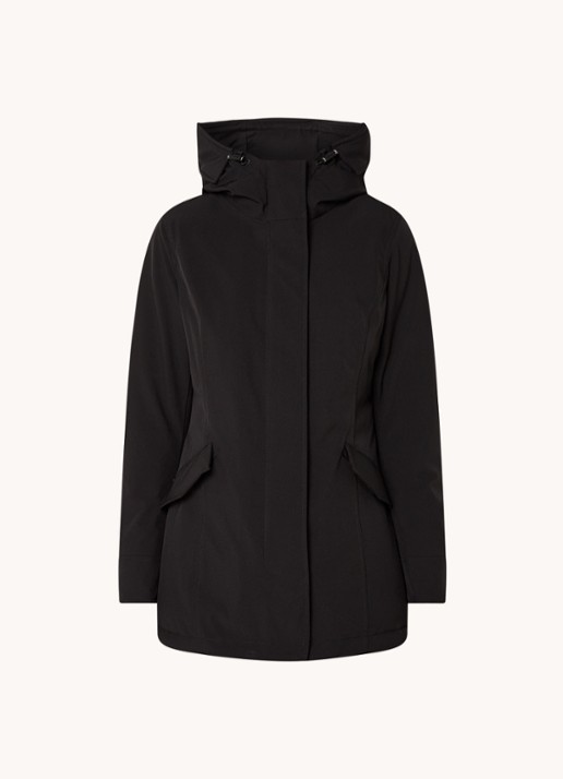 Airforce Gewatteerde parka met klepzakken en capuchon  - voorkant 2 zwart