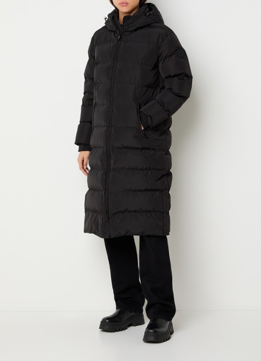 Airforce Grace gewatteerde jas met capuchon - detail 3 zwart
