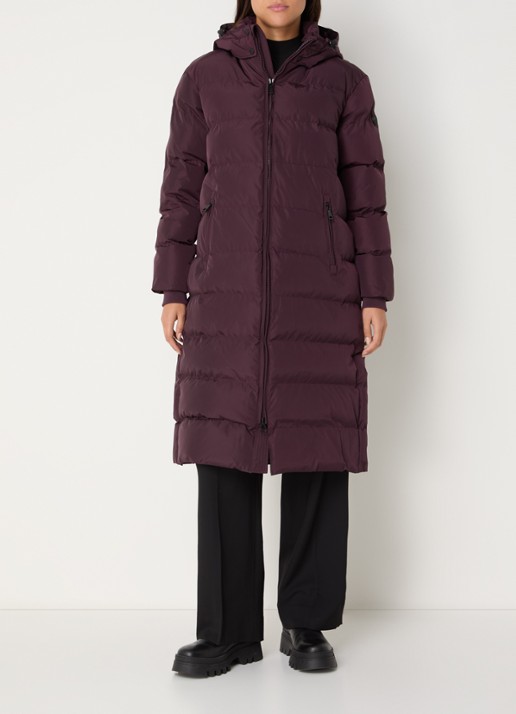 Airforce Grace gewatteerde jas met capuchon - detail 3 bordeauxrood