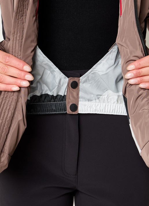 Airforce Hogadon ski-jas met ceintuur en waterafstotende coating - detail 6 lichtbruin