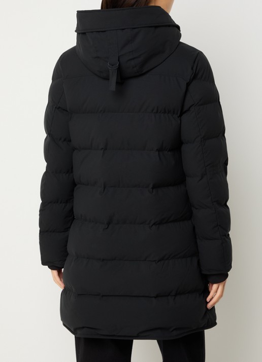 Airforce Jade puffer jas met capuchon en steekzakken - achterkant zwart