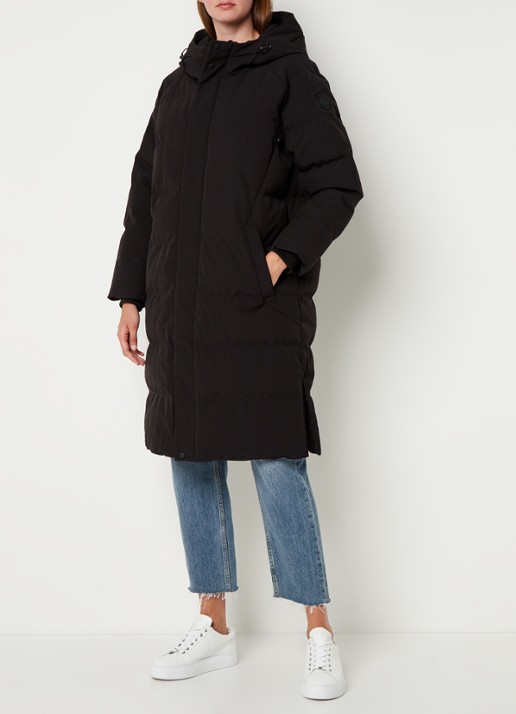 Airforce Janet gewatteerde parka van  polyester - detail zwart