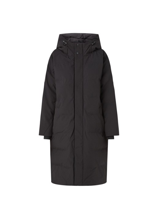 Airforce Janet gewatteerde parka van  polyester - voorkant 3 zwart